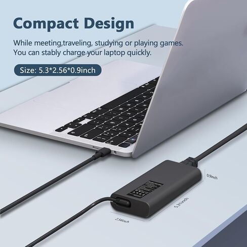 New Slim 90W Laptop Charger USB C for Dell Latitude 5420 5520 7480 7490 7420 Chromebook 3100 Dell XPS 13 9360 XPS15 9550 9560 DA65NM190 LA65NM190 Type C AC Adapter Power Cord in Kuwait
