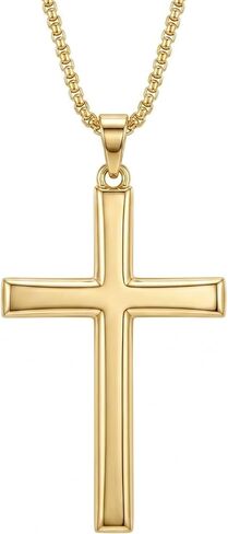 14K Gold Cross Necklace for Men Cross Necklace for Men 14k Gold Classic Cross Chain Necklaces for Men Christian Faith Pendant Jewelry Gift for Men in Kuwait