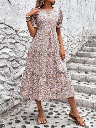 Spring Dresses for Women 2026 Short Sleeve Crew Neck Casual Dresses Empire Waist Maternity Dress in Kuwait