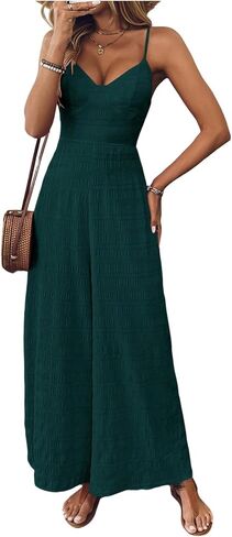 Verdusa Women's Bow Backless Wide Leg Jumpsuits One Piece Sleeveless Rompers Summer Outfits in Kuwait