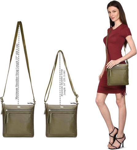 Genuine Leather Crossbody Bags for Women, Premium Handmade Leather Purses - Shoulder Handbags, Adjustable Strap in Kuwait