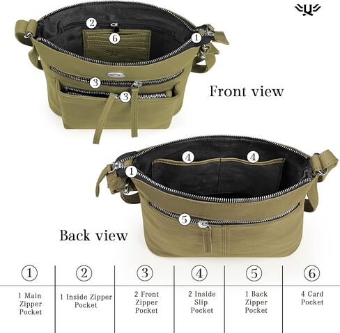 Genuine Leather Crossbody Bags for Women, Premium Handmade Leather Purses - Shoulder Handbags, Adjustable Strap in Kuwait