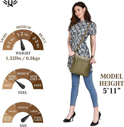 Genuine Leather Crossbody Bags for Women, Premium Handmade Leather Purses - Shoulder Handbags, Adjustable Strap in Kuwait