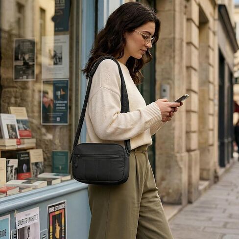 Lightweight Crossbody Bag for Women Puffer Wallet Multi-Pocket Shoulder Purse Handbag for Travel & Daily Use in Kuwait