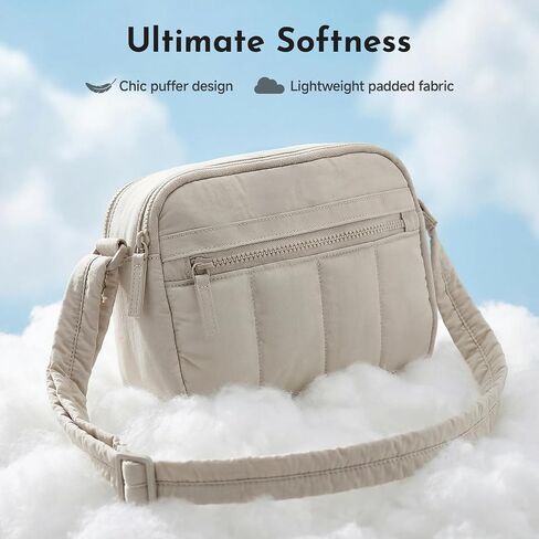 Lightweight Crossbody Bag for Women Puffer Wallet Multi-Pocket Shoulder Purse Handbag for Travel & Daily Use in Kuwait
