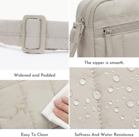 Lightweight Crossbody Bag for Women Puffer Wallet Multi-Pocket Shoulder Purse Handbag for Travel & Daily Use in Kuwait