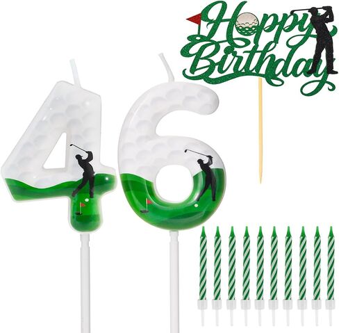 Golf Birthday Number Candles for Cake, Glitter Golf Birthday Cake Topper for Golf Themed Birthday Party Decoration, Candle for Golf Birthday Cake Decoration (Number 6) in Saudi Arabia