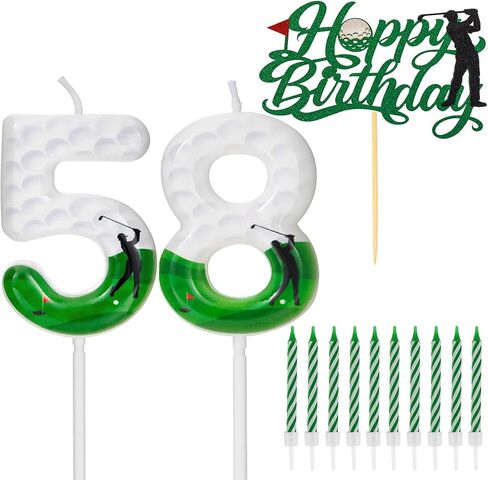 Golf Birthday Number Candles for Cake, Glitter Golf Birthday Cake Topper for Golf Themed Birthday Party Decoration, Candle for Golf Birthday Cake Decoration (Number 6) in Saudi Arabia