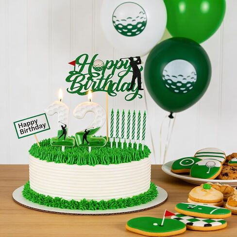 Golf Birthday Number Candles for Cake, Glitter Golf Birthday Cake Topper for Golf Themed Birthday Party Decoration, Candle for Golf Birthday Cake Decoration (Number 6) in Saudi Arabia