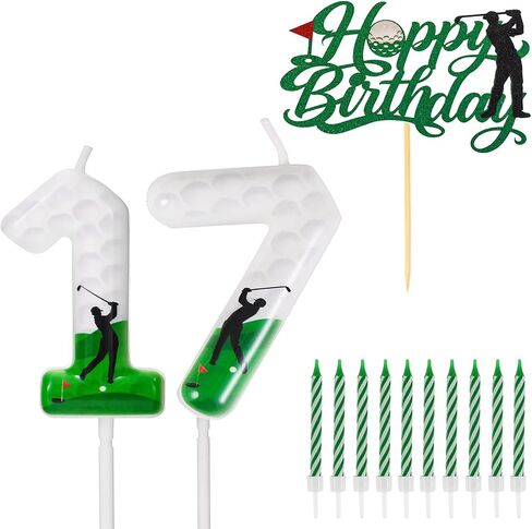 Golf Birthday Number Candles for Cake, Glitter Golf Birthday Cake Topper for Golf Themed Birthday Party Decoration, Candle for Golf Birthday Cake Decoration (Number 6) in Saudi Arabia