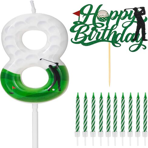 Golf Birthday Number Candles for Cake, Glitter Golf Birthday Cake Topper for Golf Themed Birthday Party Decoration, Candle for Golf Birthday Cake Decoration (Number 6) in Saudi Arabia