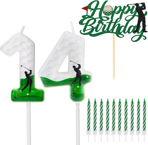 Golf Birthday Number Candles for Cake, Glitter Golf Birthday Cake Topper for Golf Themed Birthday Party Decoration, Candle for Golf Birthday Cake Decoration (Number 6) in Saudi Arabia