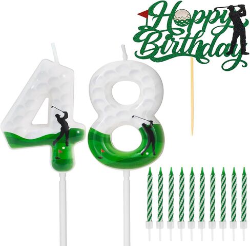 Golf Birthday Number Candles for Cake, Glitter Golf Birthday Cake Topper for Golf Themed Birthday Party Decoration, Candle for Golf Birthday Cake Decoration (Number 6) in Saudi Arabia