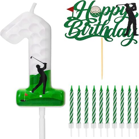Golf Birthday Number Candles for Cake, Glitter Golf Birthday Cake Topper for Golf Themed Birthday Party Decoration, Candle for Golf Birthday Cake Decoration (Number 6) in Saudi Arabia
