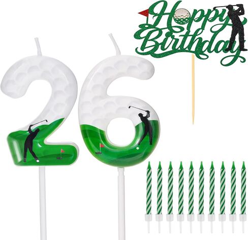 Golf Birthday Number Candles for Cake, Glitter Golf Birthday Cake Topper for Golf Themed Birthday Party Decoration, Candle for Golf Birthday Cake Decoration (Number 6) in Saudi Arabia