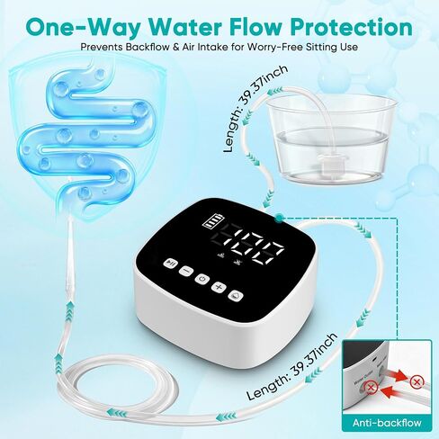 Electric Enema Kit with Dual Nozzles, 100-Level Pressure Control, Coffee Enema & Colon Cleansing System for Women Men, Peri Bottle Postpartum Alternative,LCD Display,Rechargeable External Water Supply in Kuwait