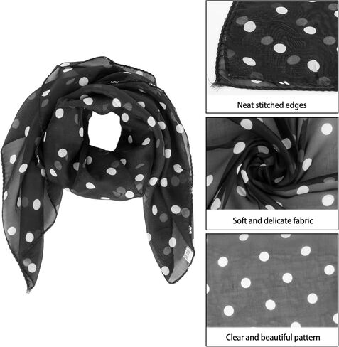 Women Polka Dots Divf 50s Retro Chiffon Divon Dear Dead Square Diper in Kuwait