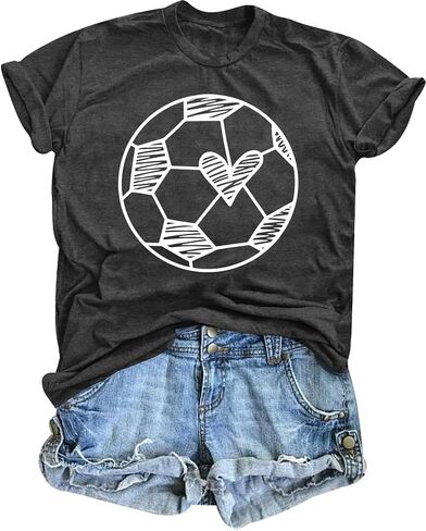 Soccer Mom Shirt Women World Cup 2026 Shirt Soccer Heart Graphic T-Shirt Game Day Football Tee Tops in Saudi Arabia