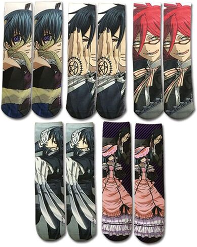 Black Butler- 5 Pack Sublimation Socks in Saudi Arabia
