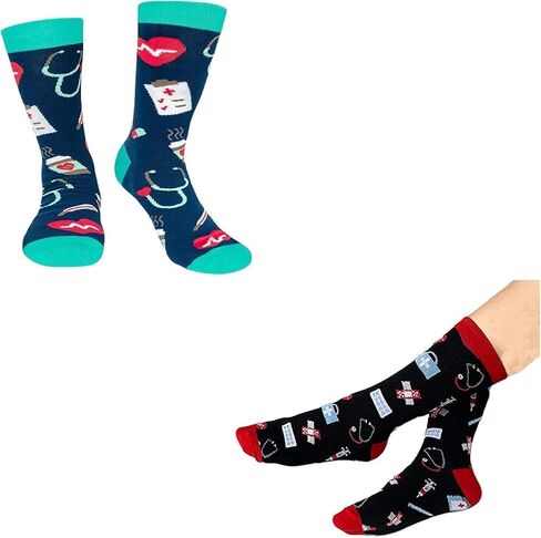 Unisex Doctor Nurse Hospital Theme Socks Funny Novelty Calf Socks Gifts Presents For Men Women in Saudi Arabia