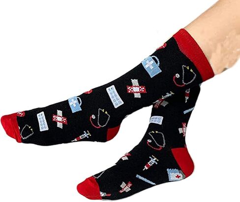 Unisex Doctor Nurse Hospital Theme Socks Funny Novelty Calf Socks Gifts Presents For Men Women in Kuwait