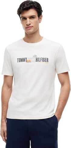 Tommy Hilfiger Men's Short Sleeve Cotton Crewneck Graphic T-Shirts in Regular Fit in Kuwait