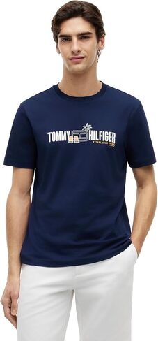 Tommy Hilfiger Men's Short Sleeve Cotton Crewneck Graphic T-Shirts in Regular Fit in Kuwait