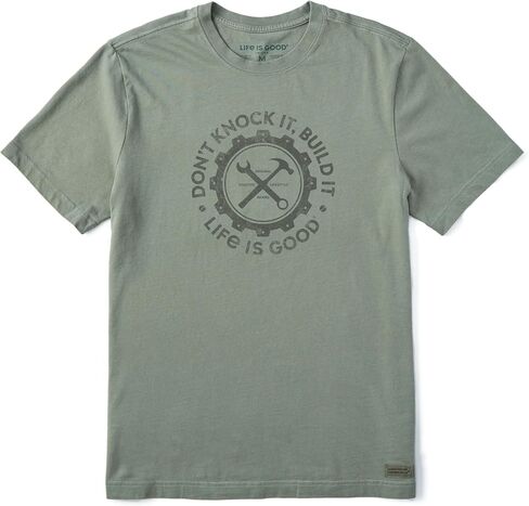 Life is Good Men's Crusher Tee Shirt, Short Sleeve Cotton Graphic T-Shirts, Build It in Kuwait