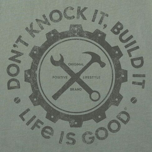 Life is Good Men's Crusher Tee Shirt, Short Sleeve Cotton Graphic T-Shirts, Build It in Kuwait