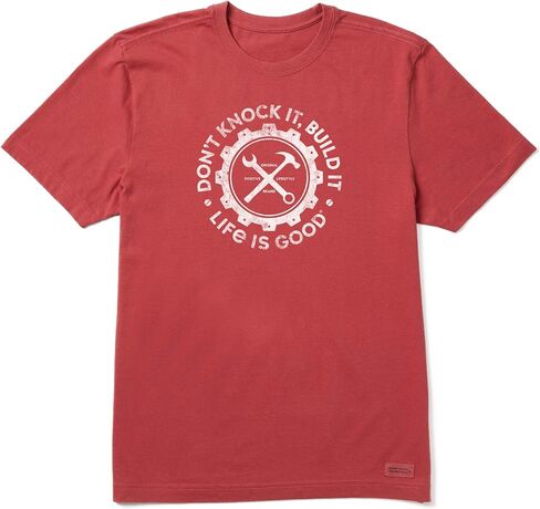 Life is Good Men's Crusher Tee Shirt, Short Sleeve Cotton Graphic T-Shirts, Build It in Kuwait