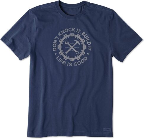 Life is Good Men's Crusher Tee Shirt, Short Sleeve Cotton Graphic T-Shirts, Build It in Kuwait