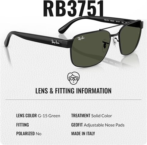 Ray-Ban RB3751 Metal Square Sunglasses for Men and Women- Timeless Classic Sun Glasses with Modern Elegance - Premium UV Protection - Designer Men's and Women's Sunglasses in Kuwait
