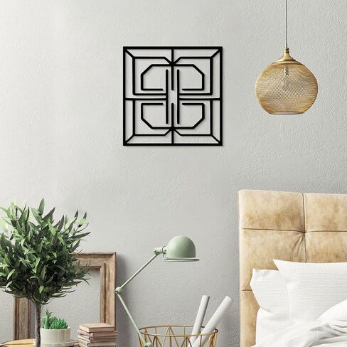 GlintHome Blcak Metal Wall Art – Modern Minimalist 3D Textured Abstract Mechanical Sculpture for Living Room Bathroom Bedroom Home Decor in Kuwait