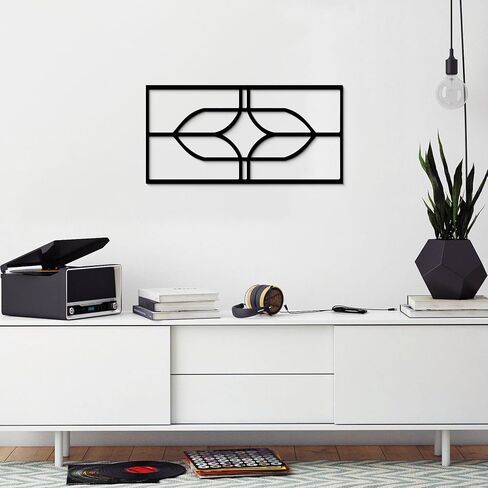 GlintHome Blcak Metal Wall Art – Modern Minimalist 3D Textured Abstract Mechanical Sculpture for Living Room Bathroom Bedroom Home Decor in Kuwait