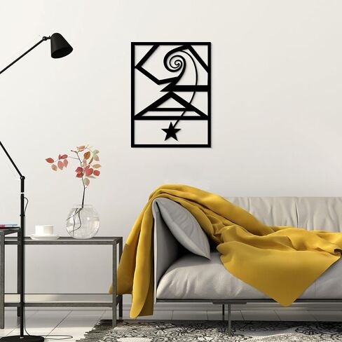 GlintHome Blcak Metal Wall Art – Modern Minimalist 3D Textured Abstract Mechanical Sculpture for Living Room Bathroom Bedroom Home Decor in Kuwait