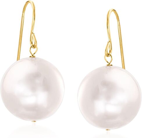 Ross-Simons 11mm Cultured Pearl Drop Earrings in 14kt Yellow Gold in Saudi Arabia