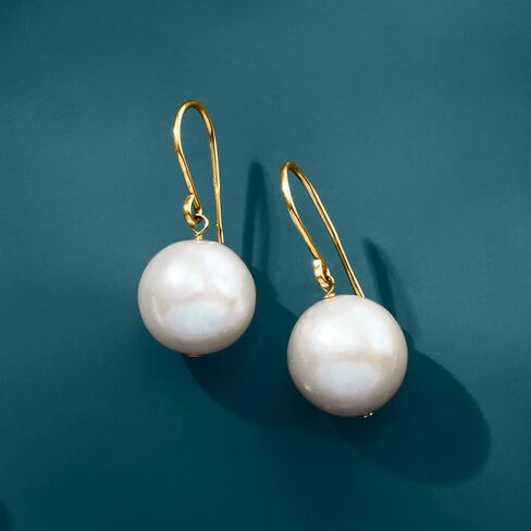 Ross-Simons 11mm Cultured Pearl Drop Earrings in 14kt Yellow Gold in Saudi Arabia