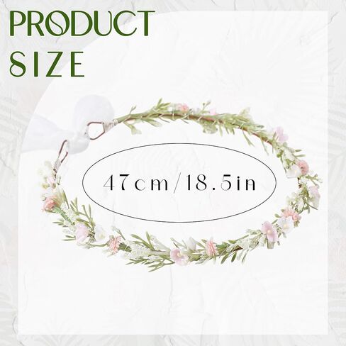 Pink Flower Crown Headband, Artificial Fairy Floral Headpiece, Renaissance Hair Accessory for Women Girls Maternity Birthday Bridal Wedding Renfaire Festival Cosplay Party Hairband in Saudi Arabia