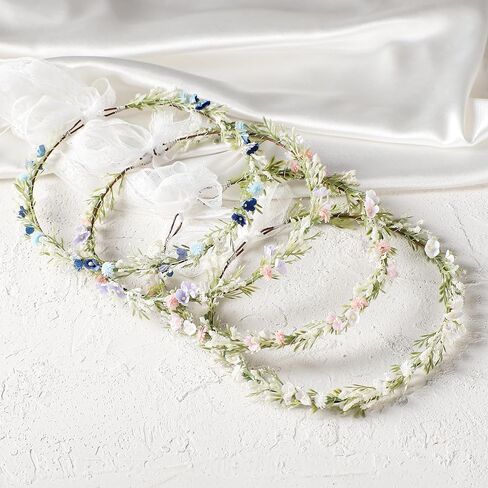 Pink Flower Crown Headband, Artificial Fairy Floral Headpiece, Renaissance Hair Accessory for Women Girls Maternity Birthday Bridal Wedding Renfaire Festival Cosplay Party Hairband in Saudi Arabia