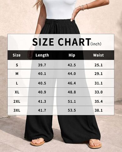 Women's High Waist Drawstring Wide Leg Pants - Loose Casual Trousers with Pockets, Breathable for Summer in Kuwait