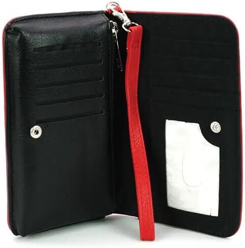 Vintage Dracula Book Design Wallet for Women with Wrist Strap, Red in Saudi Arabia