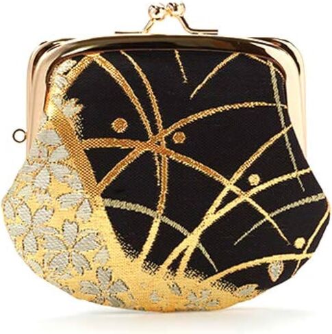 Japanese Coin pouch 4 inches black sakura design in Saudi Arabia