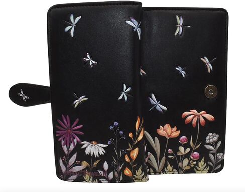 Shag Wear Dragonfly Meadow Large Wallet Black 7" in Kuwait