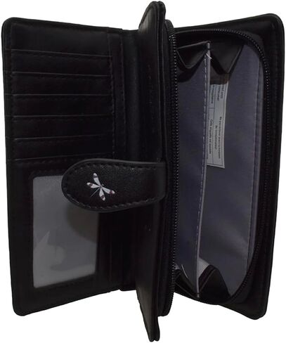 Shag Wear Dragonfly Meadow Large Wallet Black 7" in Kuwait