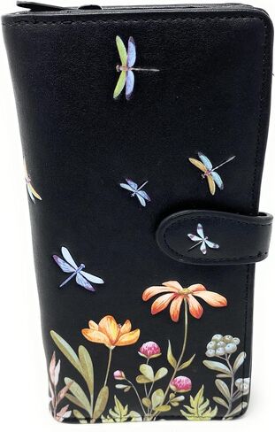 Shag Wear Dragonfly Meadow Large Wallet Black 7" in Kuwait