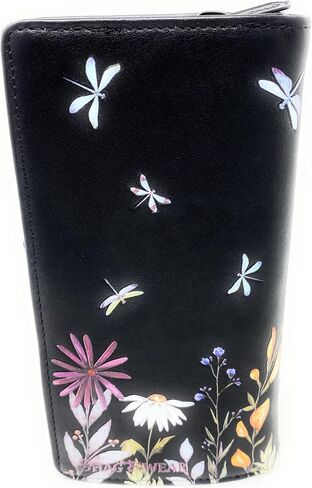 Shag Wear Dragonfly Meadow Large Wallet Black 7" in Kuwait