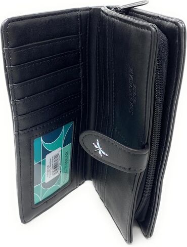 Shag Wear Dragonfly Meadow Large Wallet Black 7" in Kuwait