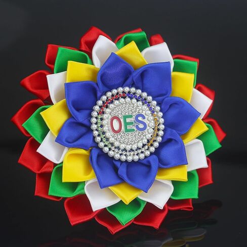 Order of The Eastern Star Corsage for Women OES Flower Brooch Pin Crystal OES Symbol Jewelry Greek Sorority Paraphernalia Gift for Sisterhood Soror in Saudi Arabia