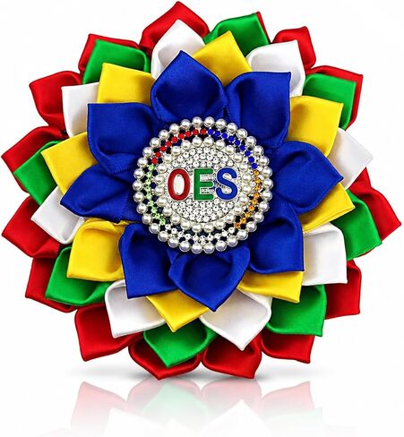 Order of The Eastern Star Corsage for Women OES Flower Brooch Pin Crystal OES Symbol Jewelry Greek Sorority Paraphernalia Gift for Sisterhood Soror in Saudi Arabia