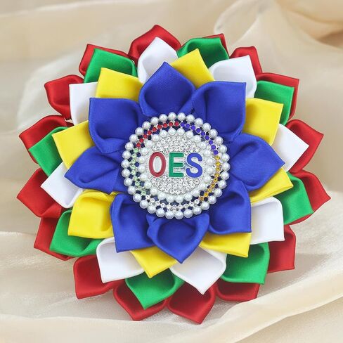 Order of The Eastern Star Corsage for Women OES Flower Brooch Pin Crystal OES Symbol Jewelry Greek Sorority Paraphernalia Gift for Sisterhood Soror in Saudi Arabia